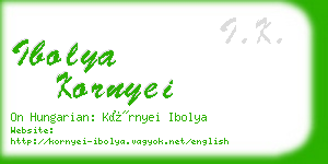 ibolya kornyei business card